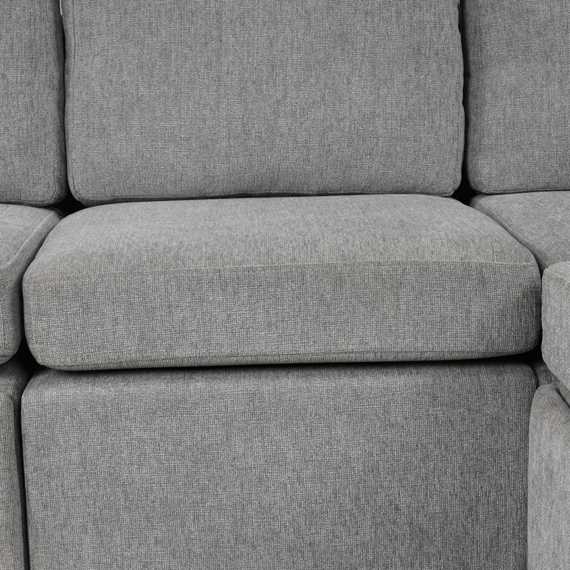 Canapé-lit modulaire convertible en U de 107,1 po pour salon, Gris