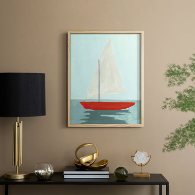Petite voile II, reproduction encadrée - bois massif