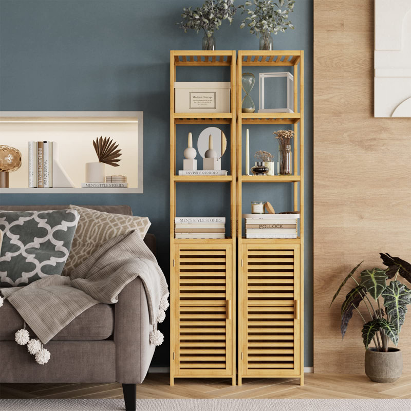 Aiert Freestanding Linen Cabinet, Natural