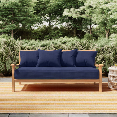 Brunswick 79" Wide Outdoor Teak Patio Daybed with Cushions by Birch Lane