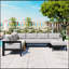 Ensemble de canapé d'extérieur en forme de U pour plusieurs personnes, adapté aux jardins, aux cours et aux balcons.-219404808