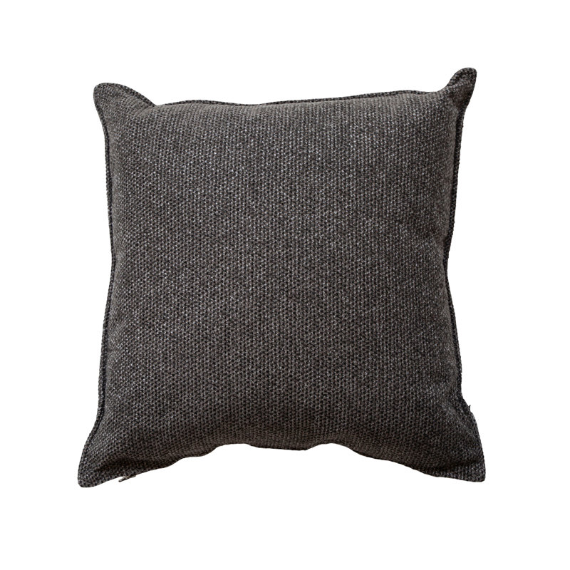 Wove Outdoor Square Pillow Cover and Insert, Dark Gray