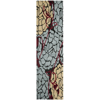 Tanner Floral Handmade Tufted Wool Blue/Red/Beige Area Rug