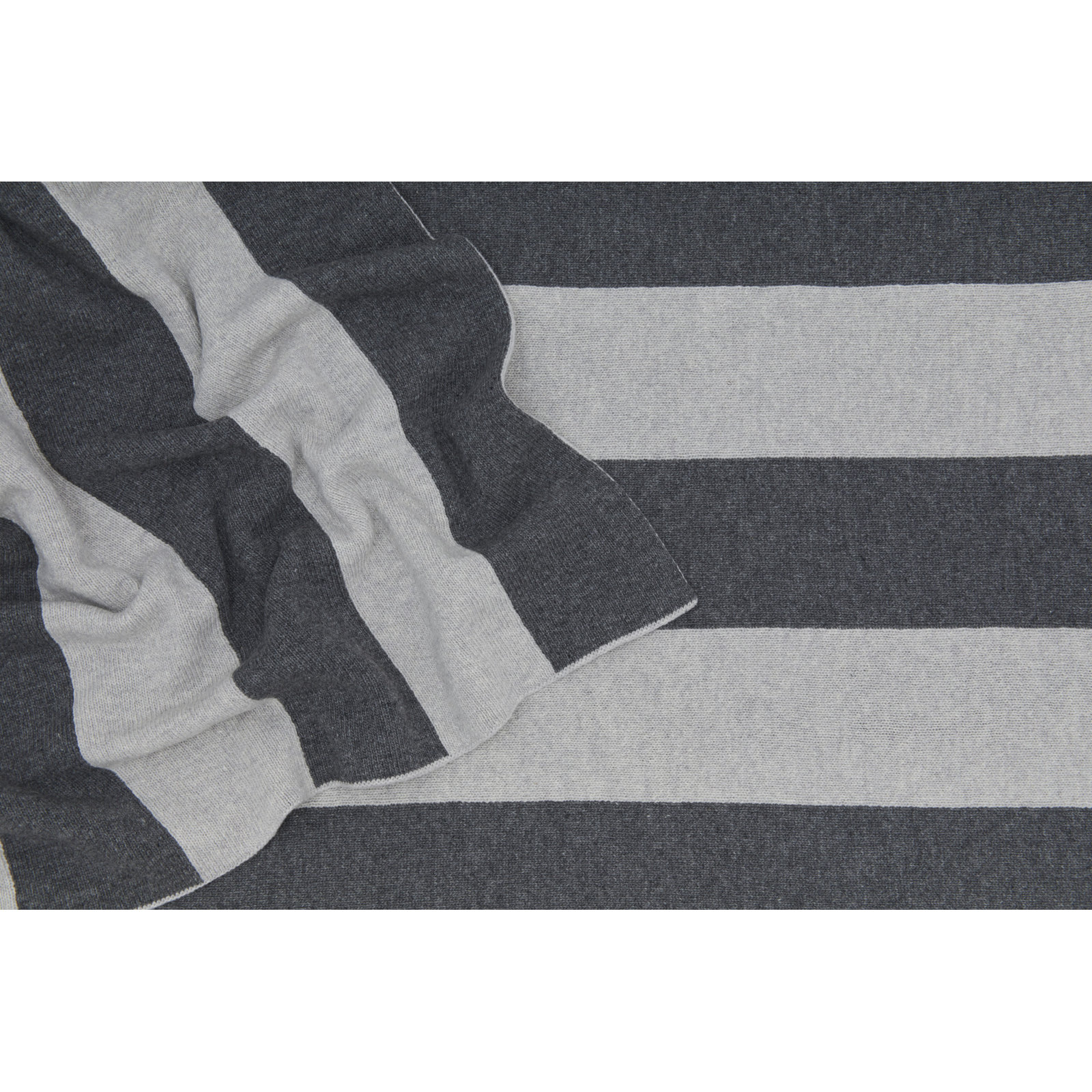 Simple Striped Throw Blanket, Light Gray/Dark Gray