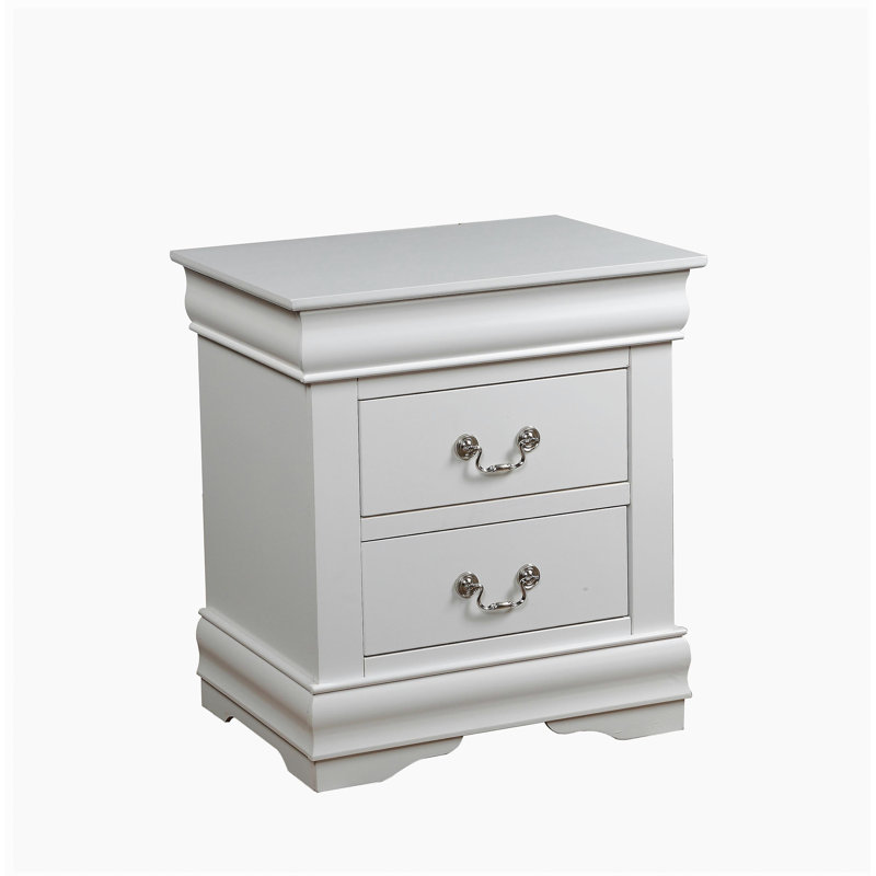 Louis Philippe white lacquer bedside table, White