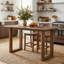 Table de salle à manger à hauteur de comptoir de 63 po en bois massif, table de cuisine rustique moderne de style campagnard avec pieds en forme de U, 4 à 6 places pour la salle à manger et la maison-133458367