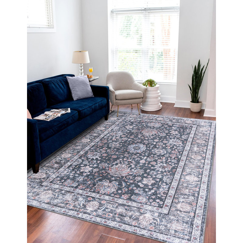 Samarth Thorine Rug, Black, Rectangle 3'3" x 5'3"