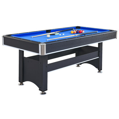 6-Ft Pool Table With Table Tennis Top - Black With Green Felt