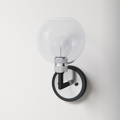 Davian Single Light Glass Dimmable Armed Sconce
