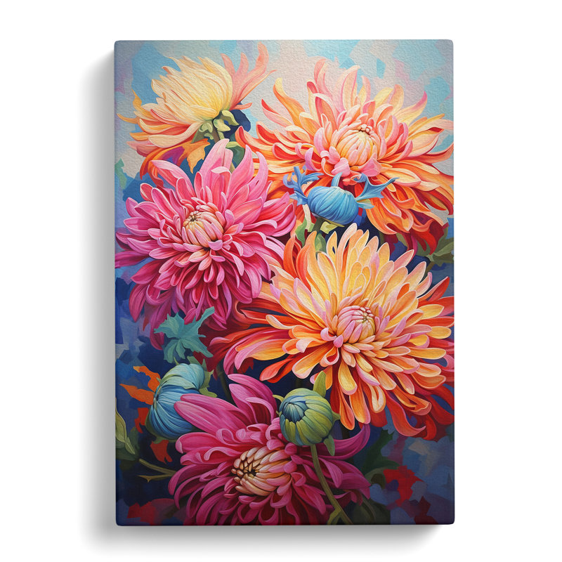Chrysanthemums Contemporary - Wrapped Canvas, 76cm H x 50cm W x 3cm D