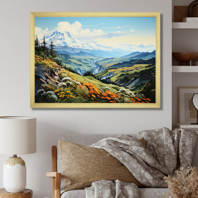 «Bitia Green Mountains Summer Peaks Pastoral I», reproduction d'art sur toile