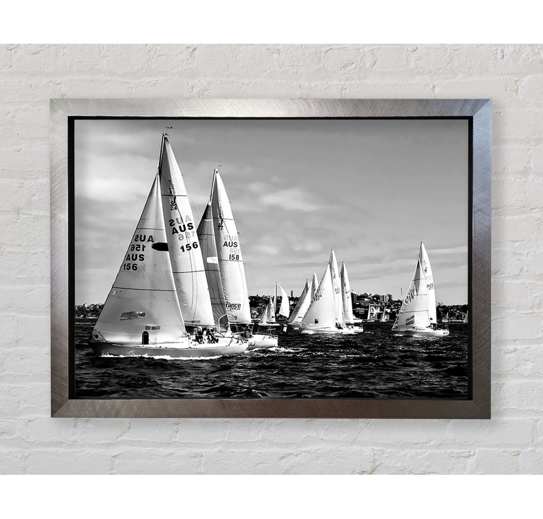 Sailboat Dream B N W - Einzelne Bilderrahmen Kunstdrucke