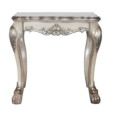 Table de bout carrée rétro blanc os
