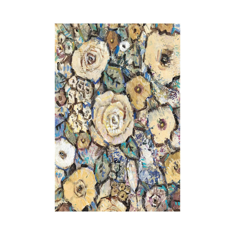 Decorative Flowers I by Tim OToole - Wrapped Canvas Painting, 20.32 cm H x 30.48 cm W