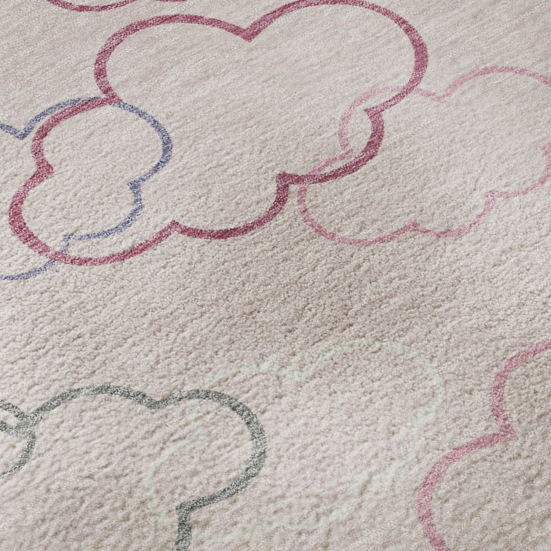 Tapis pour enfant Villers lavable à la machine de qualité supérieure, Rose, 9 pi x 12 pi