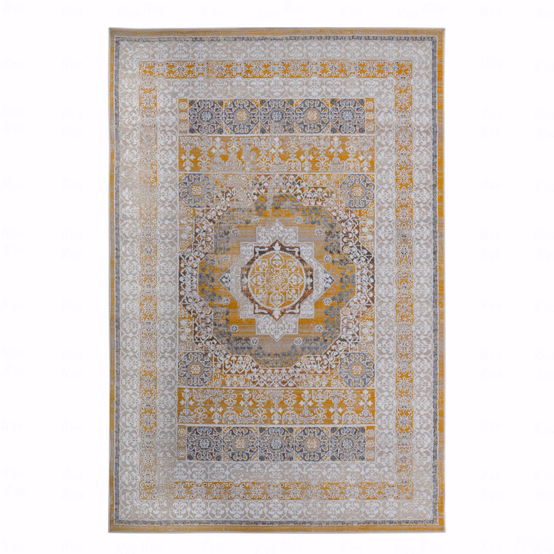 Tapis de salle à manger avec fonction anti-perte de poils, Rectangle 6 pi 7 po x 7 pi 9 po
