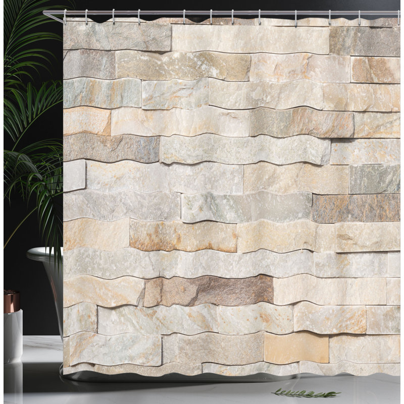 Shower Curtain with Hooks Included, 75"H x 69"W