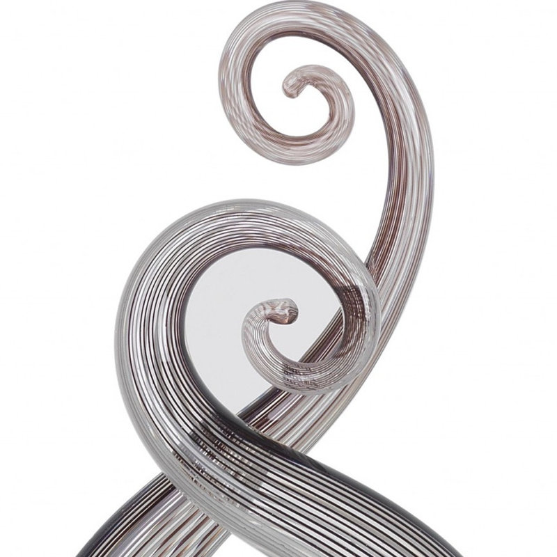 Hatherop 11" Clear and Brown Murano Glass Modern Abstract Tabletop Sculpture