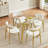 35.4-Inch Square Tempered Glass Dining Table, Suitable For 2-4 People, Space-Saving Small Kitchen Dining Table, Equipped With Sturdy Metal Table Legs,Suitable For Dining Room, Living Room,Gold
