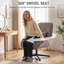  Swivel Accent Chair, Chenille Armchair with Lumbar Pillow, Light Grey-244346448