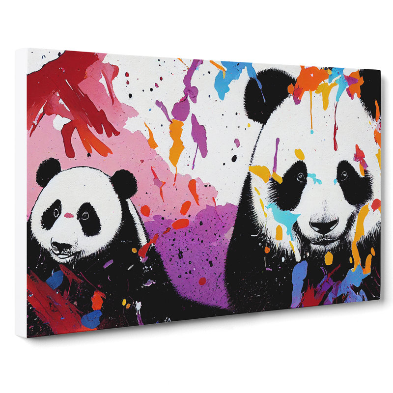 Panda Splash Vol.1 Abstract - Wrapped Canvas, 40cm H x 60cm W