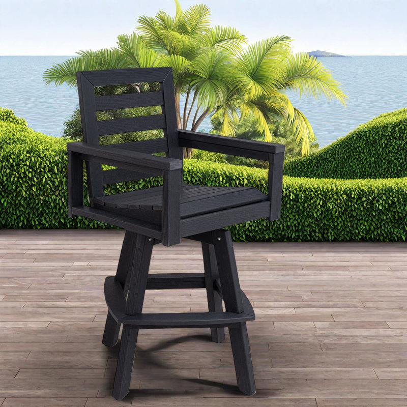 Tabourets de bar pivotants durables, Hdpe carbone, conception moderne pour la piscine