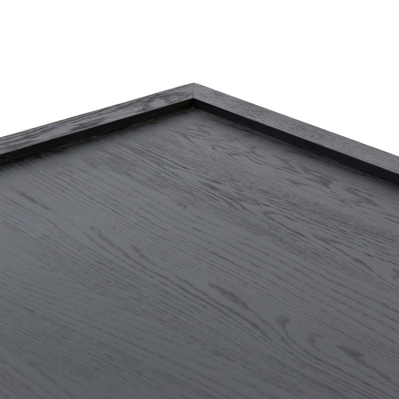 Charley Solid Wood Coffee Table, Drifted Matte Black Veneer