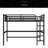 Metal Queen Size Loft Bed With Power Outlet And LED Lighted, Space-Saving, Noise Reduced, Black