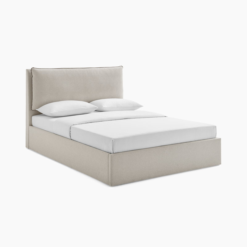 Roselane Upholstered Ottoman Storage Bed, Natural Fabric, King