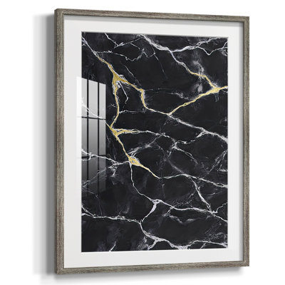 Marbre noir I, reproduction encadrée