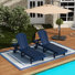 Laguna 77.6" Long Outdoor All-Weather Poly Reclining Chaise Lounge Set