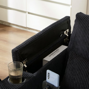 Méridienne convertible 37,4 po avec ports USB, deux porte-gobelets pour le salon