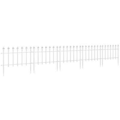 Clôture de jardin décorative en métal, paquet de 5 panneaux de clôture en acier 9,2 pi x 17,25 po