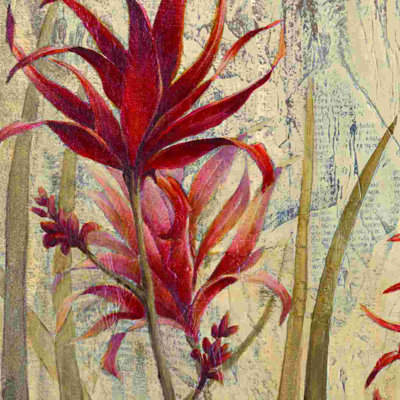 " Red Flower Detail 2 " Painting Print