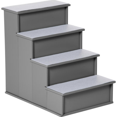Pet Elevating Ramp, Grey - Supports Small Movement Up To 22 Lbs Climb , Soft Cushion Included
