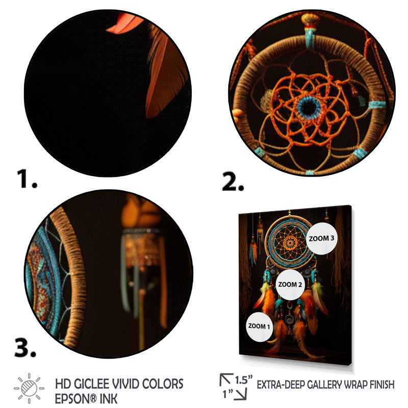 «Hanan Native Art Dreamcatchers Embrace II», reproduction, H 32 po x l 16 po x P 1 po, Cadre photo noir