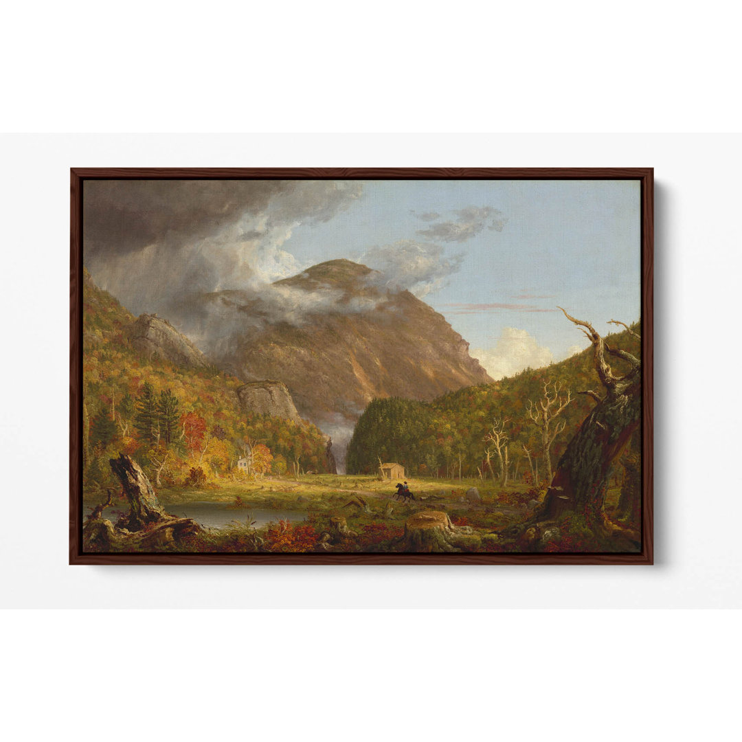 Thomas Cole, A View Of The Mountain Pass Called The Notch Of The White Mountains Canvas Floater Frame Print Picture Art - Walnut Frame