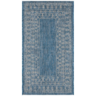 Oriental Navy/Grey Indoor / Outdoor Area Rug