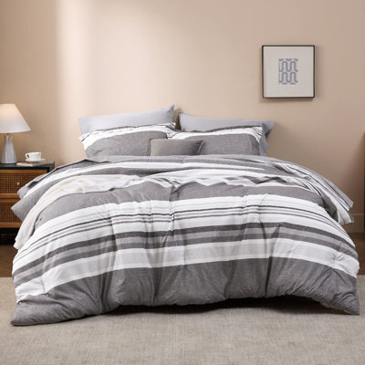 Bedsure Striped Bed In A Bag Comforter Set