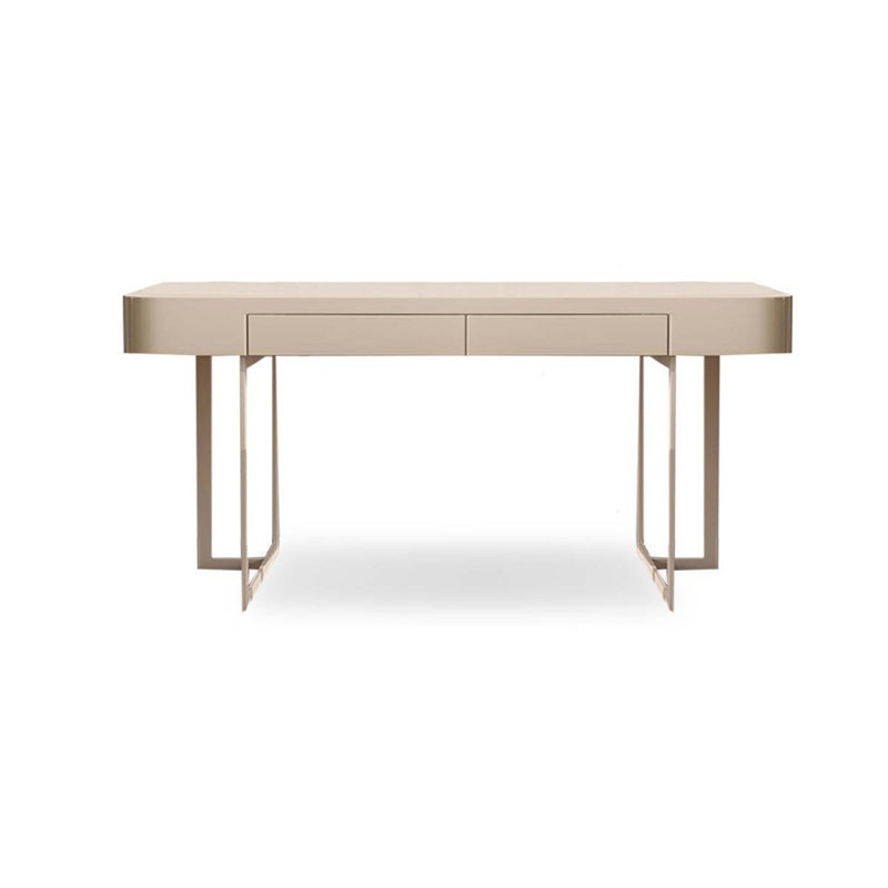 Bureau d'écriture avec tiroirs, H 29,53 po x l 62,99 po x P 23,62 po, Blanc