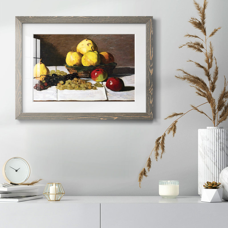 Nature morte aux poires et aux raisins, 1867, reproduction d'art encadrée, Gris, H 28 po x l 42 po x P 1,5 po