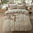DONEUS Striped Duvet Cover Set 100% Washed Cotton Linen Like Soft Feelling Breathable Bedding-113054931-113054928