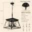 Lustre suspendu noir industriel à 4 lumières, cage en métal de style campagnard, luminaire suspendu réglable