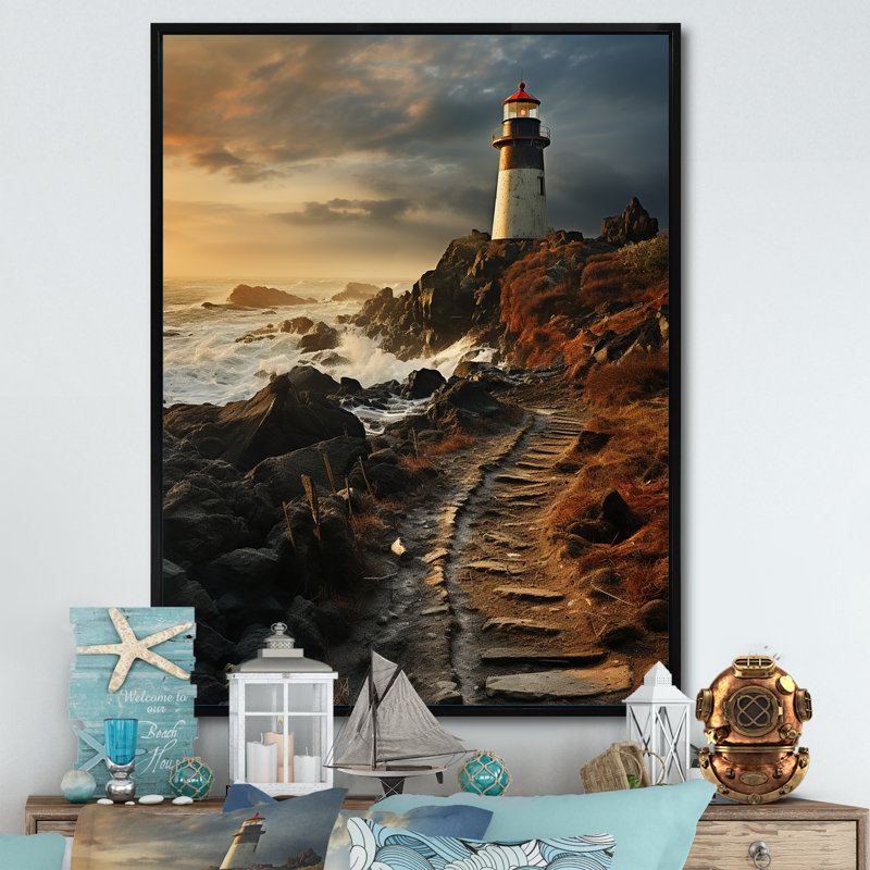 Phare Moody Scenery I, Cadre flottant noir, H 44 po x l 34 po x P 1,5 po