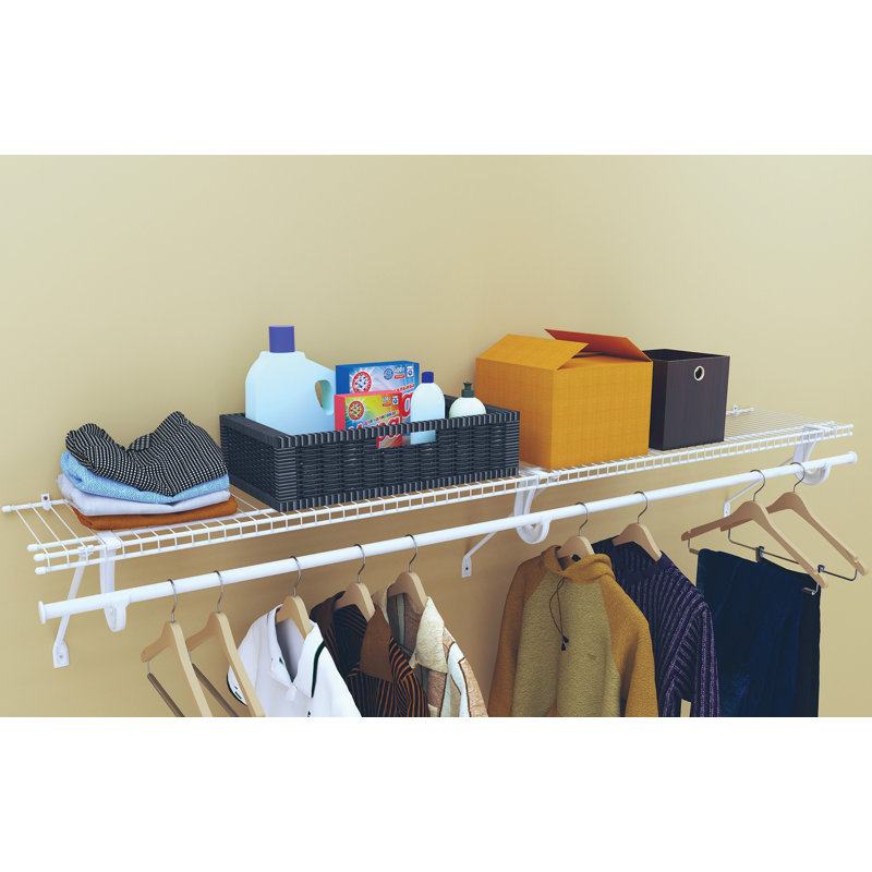 SuperSlide Closet Shelf Kit with Rod, 5.25"H x 48"W x 12"D