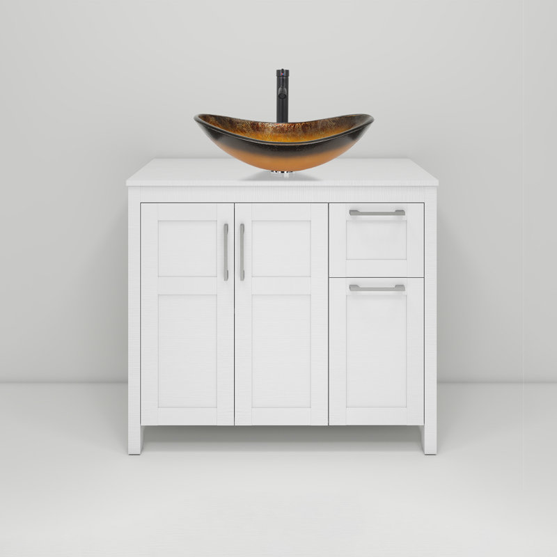 Ensemble de meuble-lavabo simple 36 po avec lavabo 36 po, Blanc