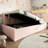 Twin Size Pink Upholstered Daybed With Storage, Hydraulic Bed Frame, Metal Slatted Ideal For Limited Living Areas Bed, Velvet Upholstery,-1713376956