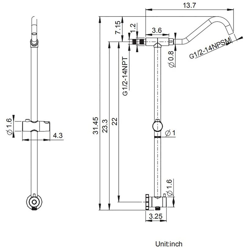 10 Inch Rain Shower Head Wall Mounted Dual Shower Head Combo 5 Mode Shower Head with Handheld, Brushed
