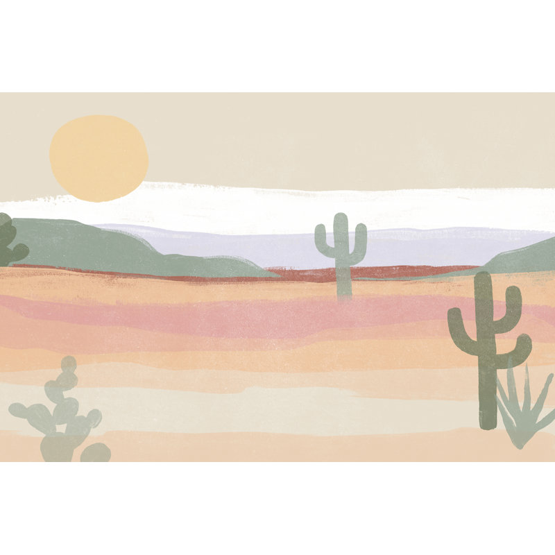 Cactus Plateau II - peinture sur toile tendue, H 32 po x l 48 po x P 1,25 po