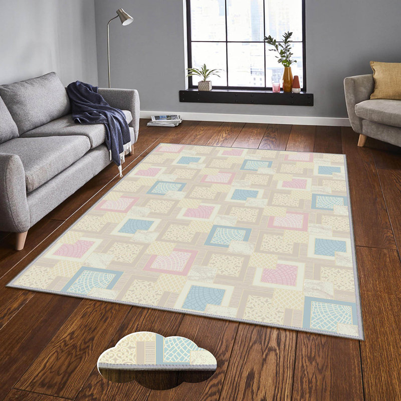 Luxurious 3D Printed Area Carpet, 5.9 x 9.2 Feet | 1% Polyester, .3 in Pile Height, 65 g/m² | Antibacterial & Non-Slip Underside, Machine Washable for Easy Care | Perfect for Living Room, Bedroom, or Office Décor